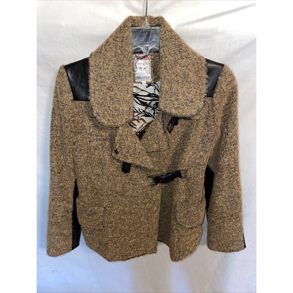 Yoana Baraschi Women’s Fashion Jacket Size 4 Brown Alpaca Blend Going Out Party